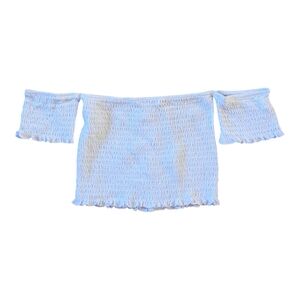 Bozzolo White Off-Shoulder Stretch Crop Top S